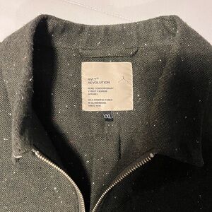 Speckled Green Zip-Up Shirt Jacket
